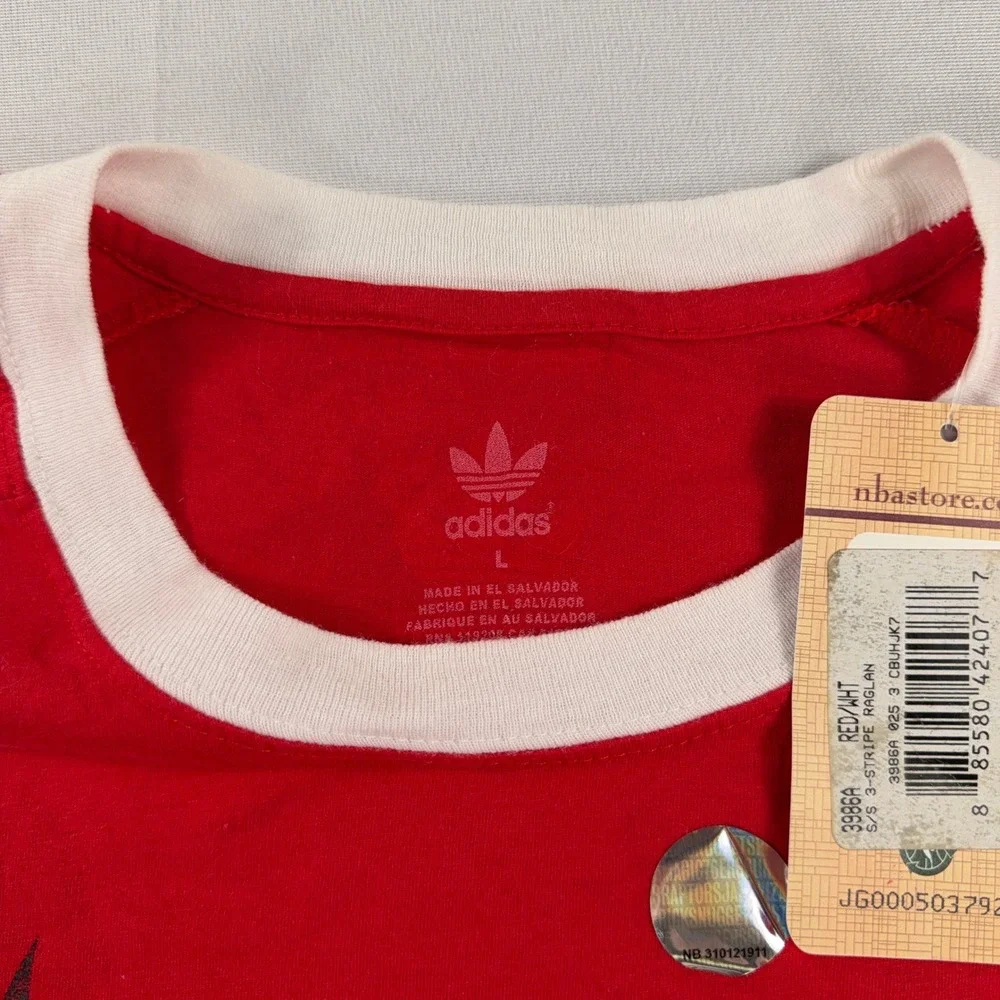 Adidas Chicago Bulls T-Shirt Windy City Ringer‎ Raglan NBA NWT Red Mens Large